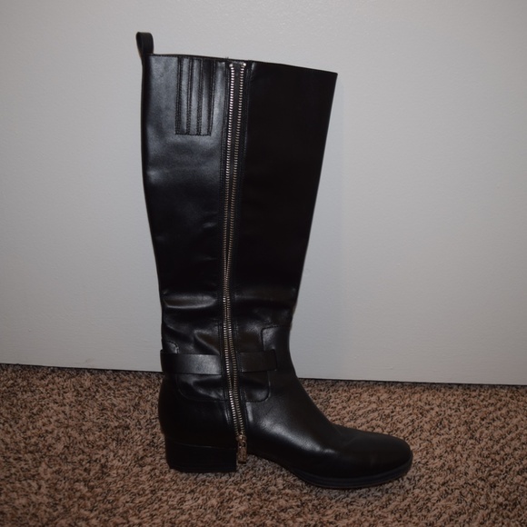 Black Michael Kors Leather Boots Size 8.5 - Picture 5 of 9